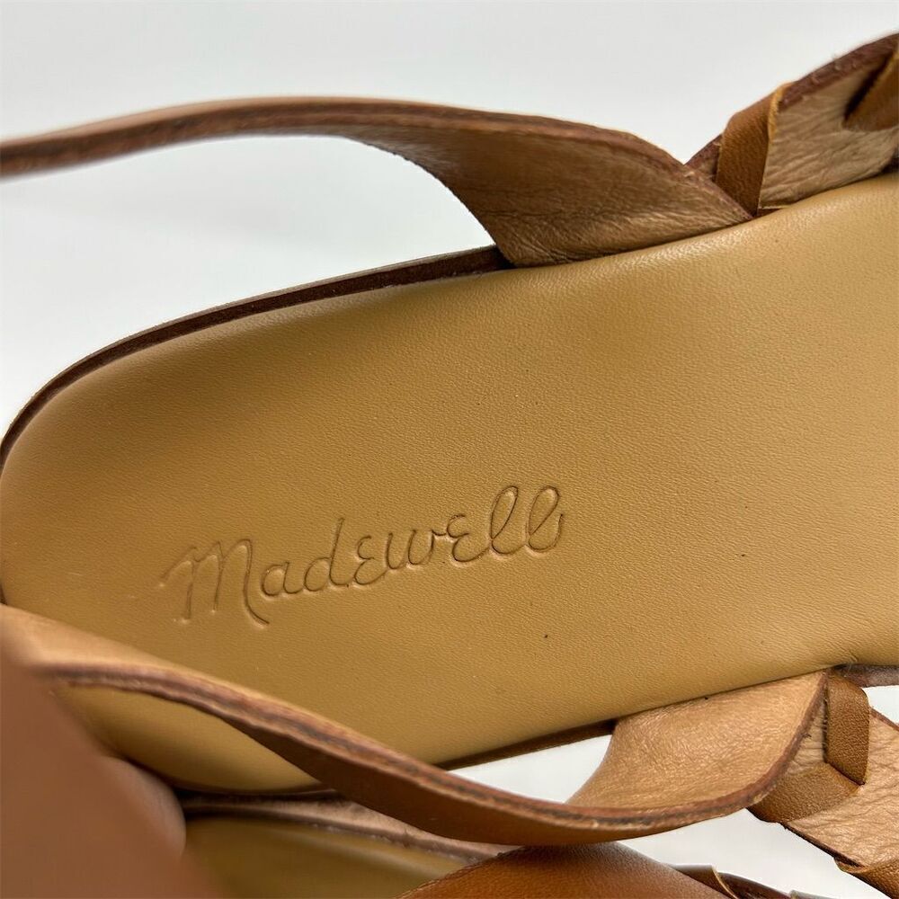 Madewell Cassia Whipstitch Sandals English Saddle Brown Size 10 Summer Casual - Picture 12 of 12